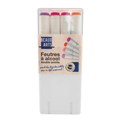MégaCréa DIY - Feutres à alcool Double pointe Couleurs tons rose/orange 12 pièces