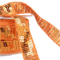 Bobine galon paillettes 14,5m orange