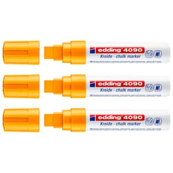 Lot de 3 marqueurs craie liquide EDDING Orange Fluorescent pointe large 4-15 mm