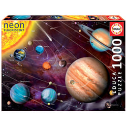 Puzzle - 1000 pièces - Effet néon - Le système solaire - Educa