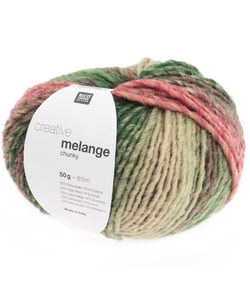 Pelote de laine à tricoter CREATIVE MELANGE CHUNKY - Rico Design 050 Lilas-vert