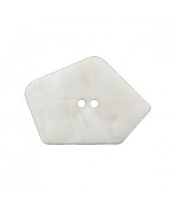 Bouton en forme de pentagone 2 trous 40mm - Prym Blanc