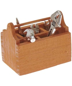 Malette à outils miniature avec outils - 7 pcs - pour le monde des Lutin - Rico Design Bois