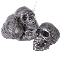 Crâne métallisé - 12cm - lot de 4