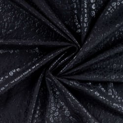 Tissu Simili cuir Naya extensible effet panthère brillant sur fond Noir