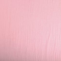 Tissu Double gaze de coton uni Rose bébé