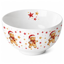 Bol en porcelaine fine pain d'épices de Noël