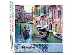 Peinture par Numéro Figured'Art - Canaux de Venise - Kit de Loisir Créatif DIY Numéro d'Art Complet - 40x50cm sans châssis en bois
