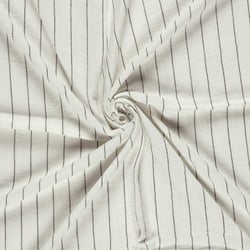 Tissu Lin Viscose Louis rayures fines sur fond Blanc cassé