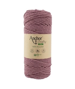 Corde de Coton Recyclé Macramé Anchor Crafty Fine - 250gr - Anchor 122 Rose Vintage