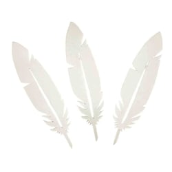 Plumes en papier épais blanc 8x2 cm x 24 pièces