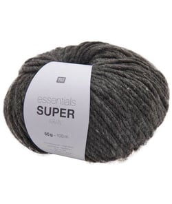 Pelote de laine à tricoter Essentials Super Aran - Rico Design 15 Anthracite