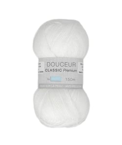 Fil à tricoter Douceur Classic Premium - Trimits : Doux et Résistant pour Tous Vos Projets 501 Blanc
