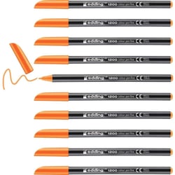 Lot de 10 feutres de coloriage pointe fine - EDDING - Orange fluorescent - 1 mm