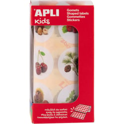 Gommettes - Images arbres et fruits - Ronde - 33mm - Enfant - Rouleau 360 unité - Apli Kids