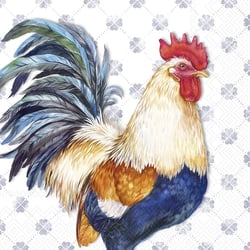Lot de 4 serviettes en papier découpage collage 33 cm COQ A 504