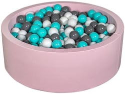 Piscine à balles Aire de jeu + 450 balles rose blanc,gris,turquoise - Velinda