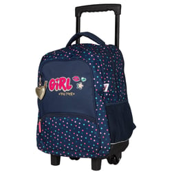 Sac à roulettes 38 cm – KIP GIRL YOU ROCK – Bleu Marine – 2 compartiments