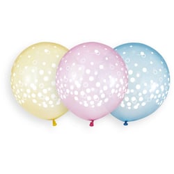 3 Ballons Confettis Ø48cm