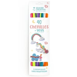 KIT 40 CHENILLES + YEUX - COUL FEERIE