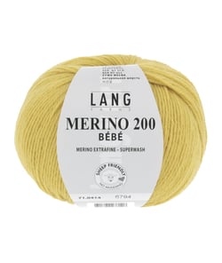 Pelote de laine à tricoter pour layette MERINO 200 BEBE - Lang Yarns 414 Jaune
