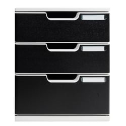 Module de classement Modulo Office 3 tiroirs fermés - Noir - Exacompta