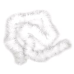 Boa en plumes, blanc, 1 m