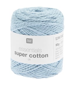 Coton à tricoter ou crocheter Essentials Super Cotton DK - Rico Design 10 Bleu clair
