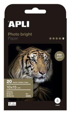 Apli 04455 - Papier photo brillant 10x15cms 240g. - Photo Bright Paper