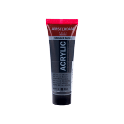 Peinture acrylique en tube - Noir métallique - 850 - Amsterdam - 20ml