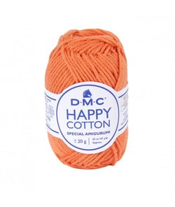 Pelote de 20Gr - coton spécial Amigurumi HAPPY COTTON - PPSC - Oeko Tex- Dmc 753 Orange