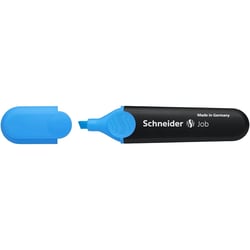 Lot de 10 surligneurs SCHNEIDER Job bleu pointe biseautée 1-5 mm - Rechargeable