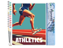 Peinture par Numéro Figured'Art - Affiche sportive Athlétisme - Kit de Loisir Créatif DIY Numéro d'Art Complet - 40x50cm sans châssis en bois