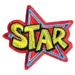 Lot de 3 écussons thermocollants STAR 4.5x4cm