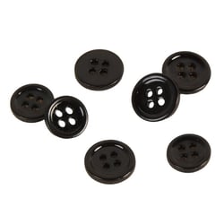 Lot de 6 boutons en nacre 4 trous noir