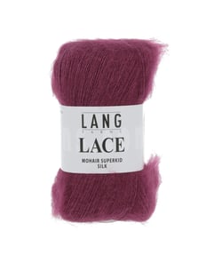 Pelote de Mohair et soie à tricoter LACE - 25 GR - Lang Yarns Rose (66)