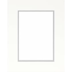 Passe-partout double blanc avec liseré gris 40x50 cm ouverture 30x40 cm