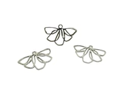 4 Breloques forme fleur 25*18mm argenté