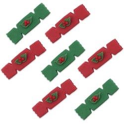 7 Décors Crackers Rouge et Vert en sucre