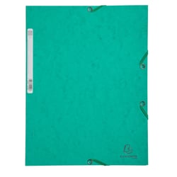 Chemise 3 rabats à élastiques carte lustrée 400g/m2 - A4 - Vert - x 25 - Exacompta