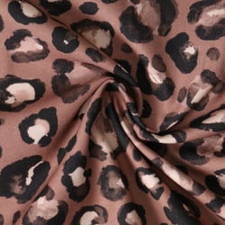 Toile coton canva camel tâches beige sur fond Marron chocolat