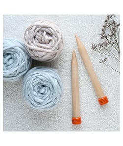 Aiguilles à tricoter en bois 40cm "Basix Birch" du N°5,5 au N°35 - Knitpro taille n°30