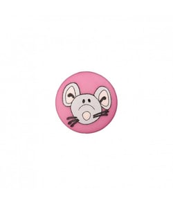Carte de 3 boutons Souris à queue 12mm - Union Knopf Rose (PINK)
