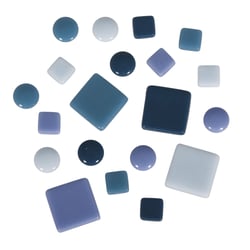 Mélange Tesselles, Teintes bleues, 1x1cm + 2x2cm + ø12cm