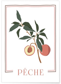 Affiche Abstract Pêche | A3 : 29,7x42cm