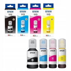 Multipack de 4 Bouteilles d'encre - EPSON - EcoTank 113 - Noir Jaune Cyan et Magenta
