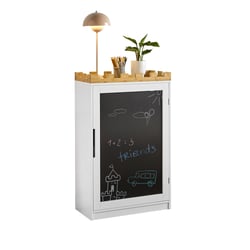 SoBuy KMB43-W Commode pour Enfants Étagère pour Chambre d'enfant avec Tableau Noir Bibliothèque Étagère à Jouets