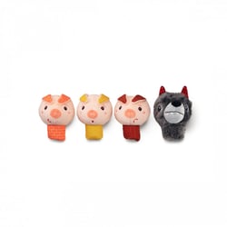 Marionnette a doigt – Les 3 petits cochons et le loup - Lilliputiens - Jaune