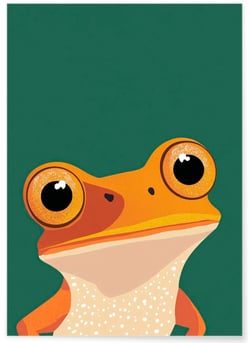 Affiche Grenouille rigolote | A3 : 29,7x42cm