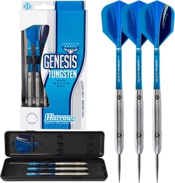 Fléchettes Genesis Tungsten steel 22g R - Harrows - Bleu